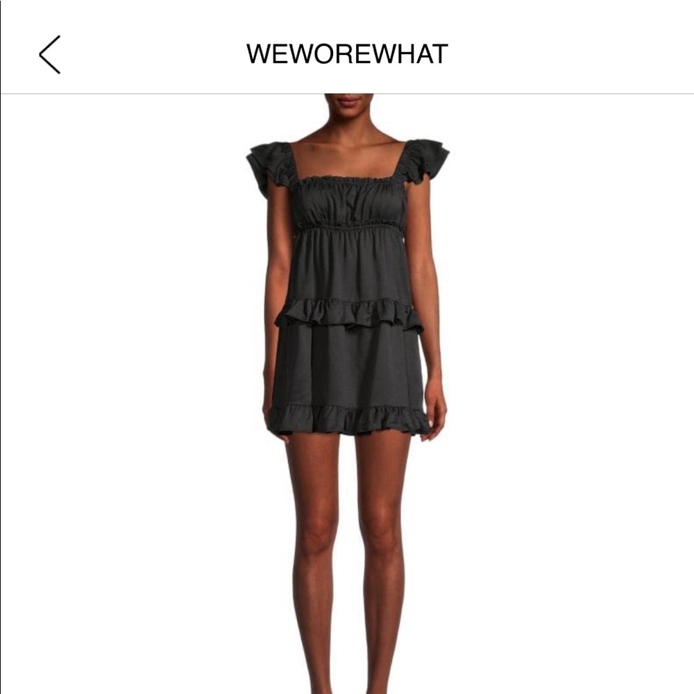 We Wore What black ruffle dress- size medium- new with tags